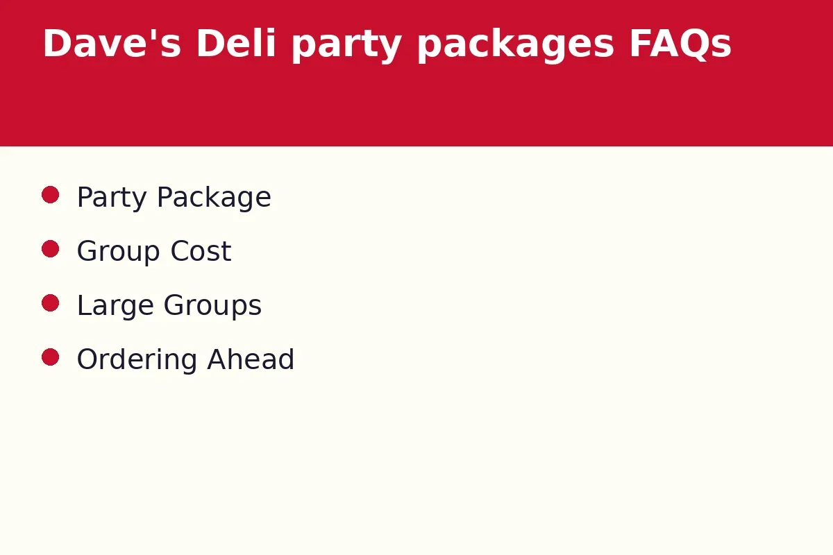 Dave's Deli party packages FAQs