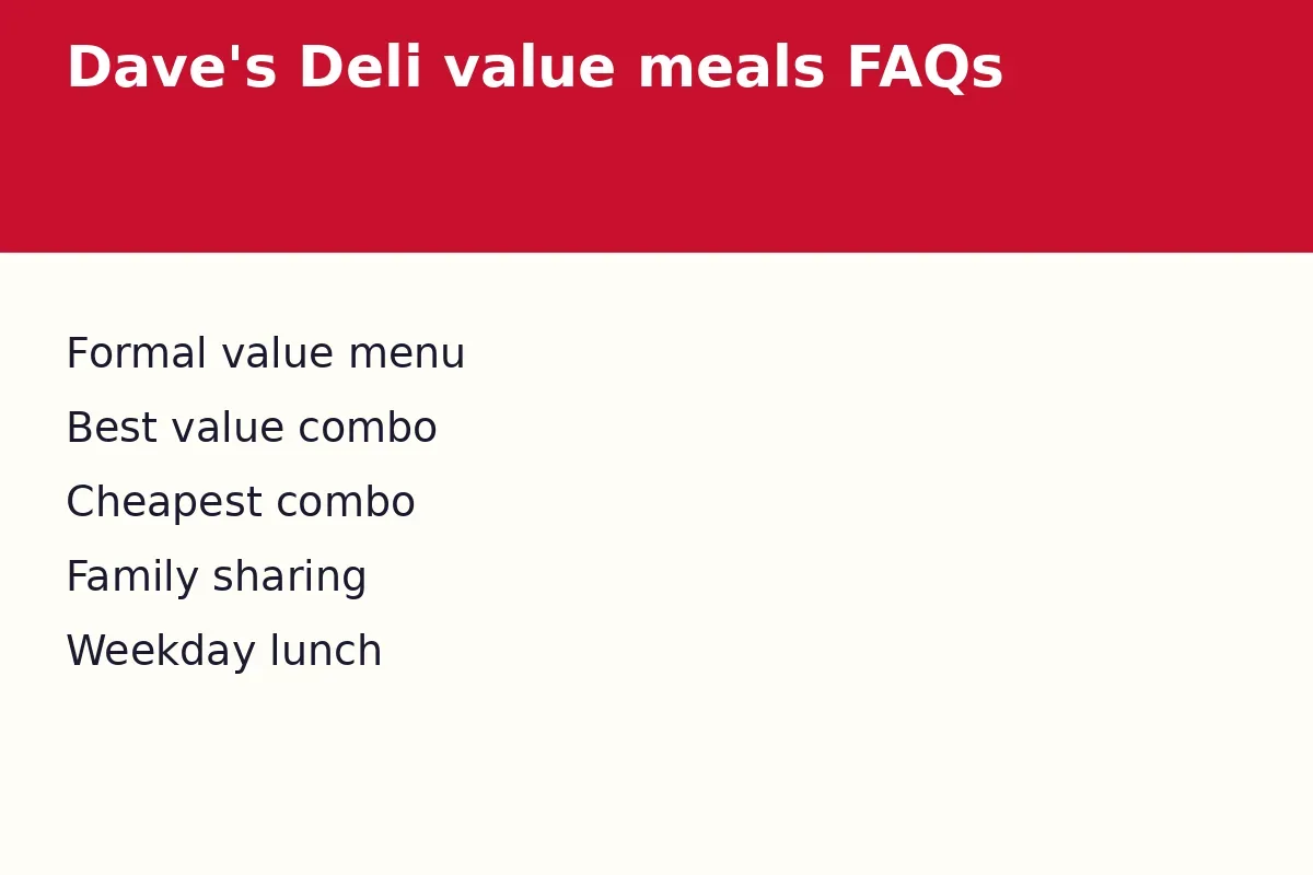 Dave's Deli value meals FAQs
