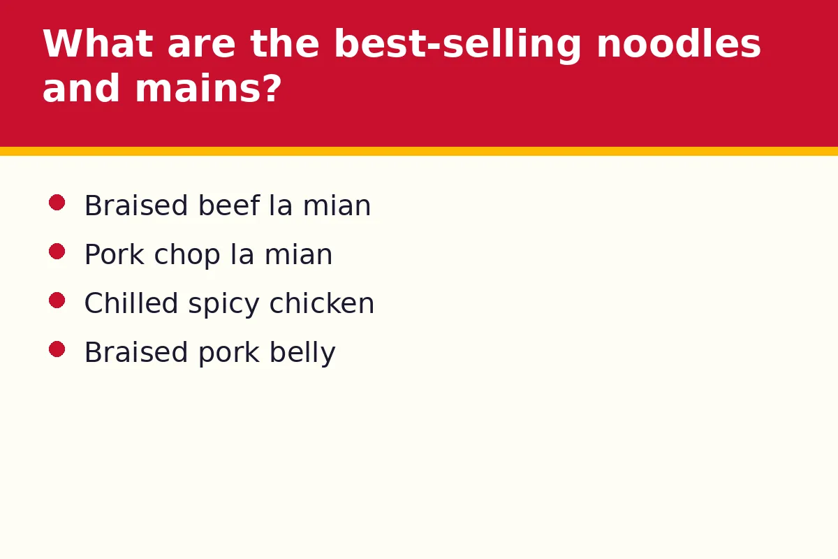 What are the best-selling noodles and mains?