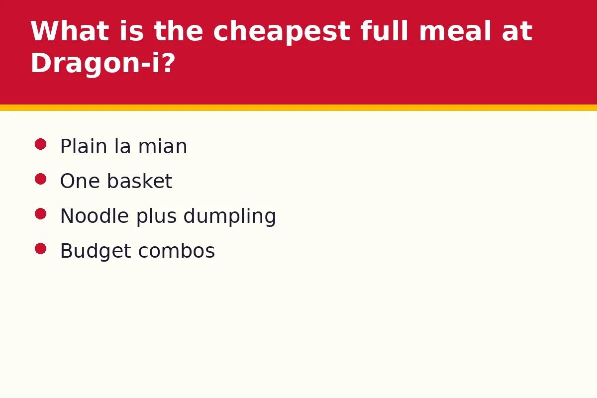 What is the cheapest full meal at Dragon-i?