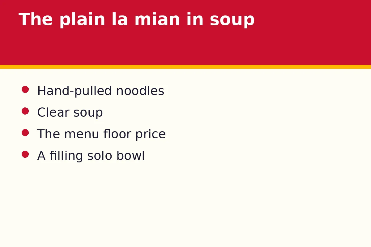 The plain la mian in soup