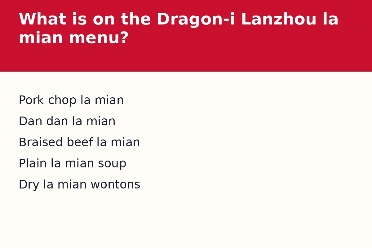 What is on the Dragon-i Lanzhou la mian menu?