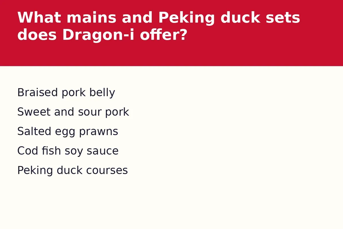 What mains and Peking duck sets does Dragon-i offer?