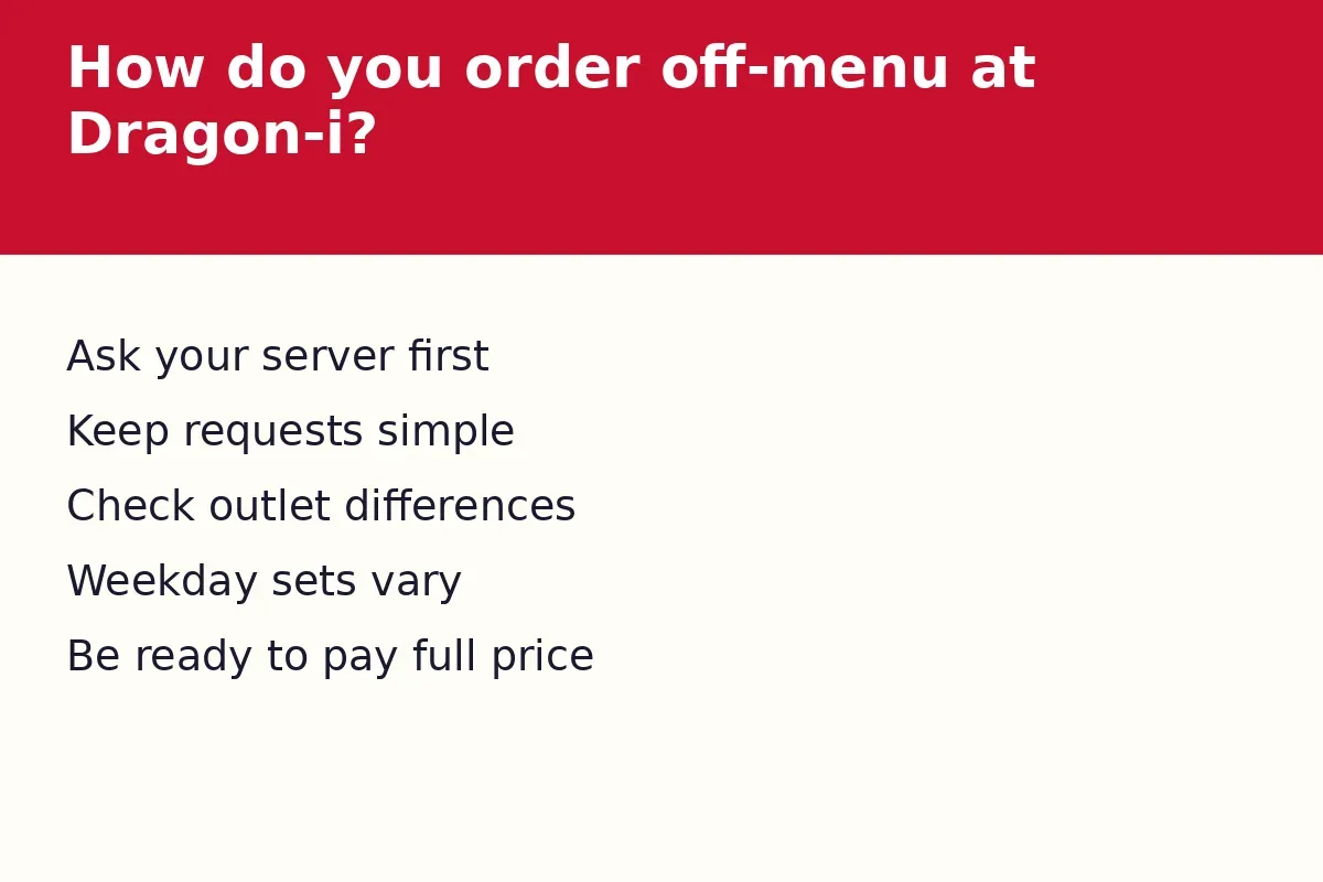 How do you order off-menu at Dragon-i?