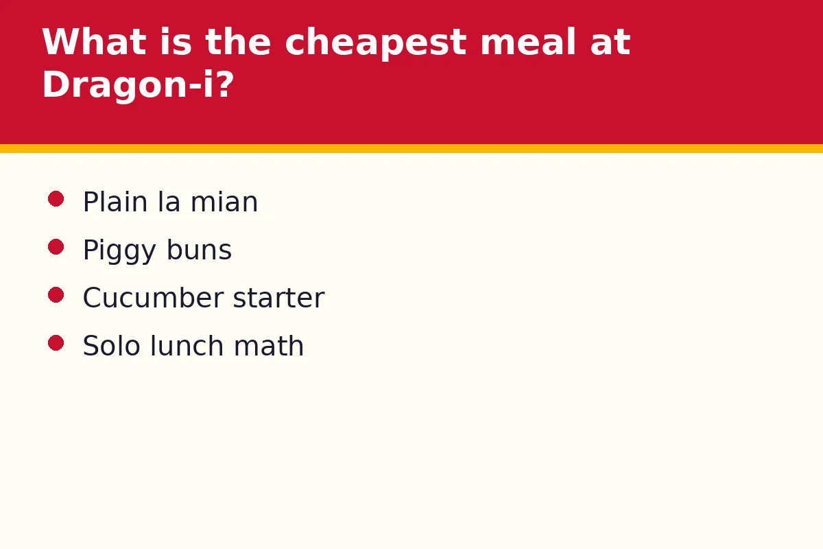 What is the cheapest meal at Dragon-i?