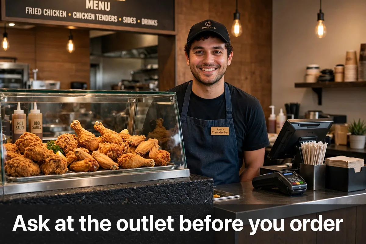 Ask at the outlet before you order