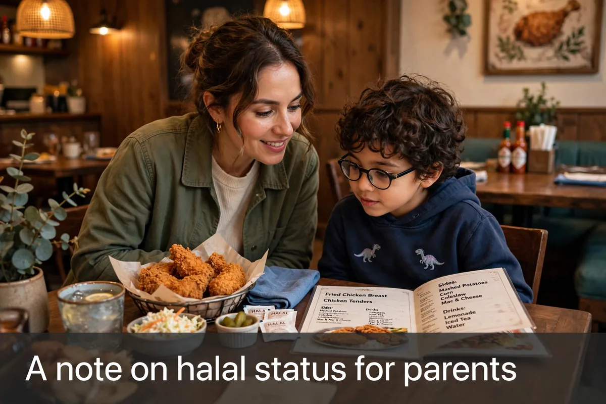 D'Sara Fried Chicken kids menu: halal status note for parents