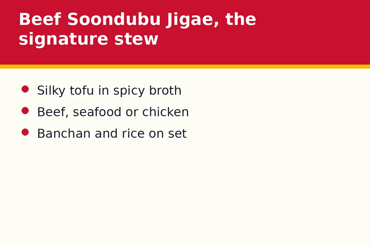 Beef Soondubu Jigae, the signature stew