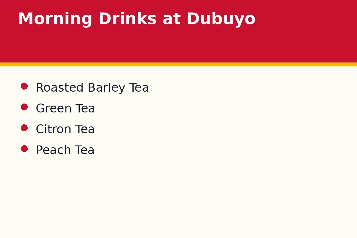 What drinks should you order in the morning at Dubuyo?
