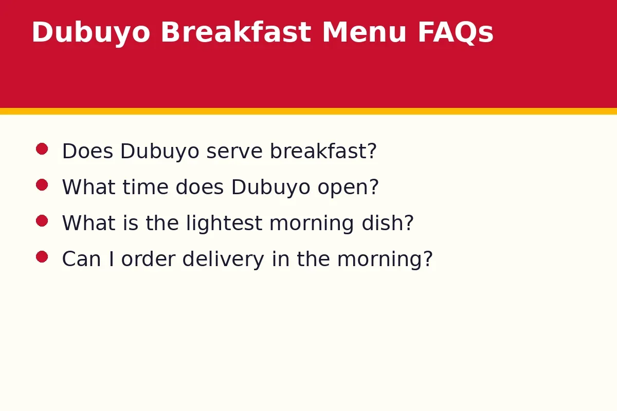 Dubuyo breakfast menu FAQs