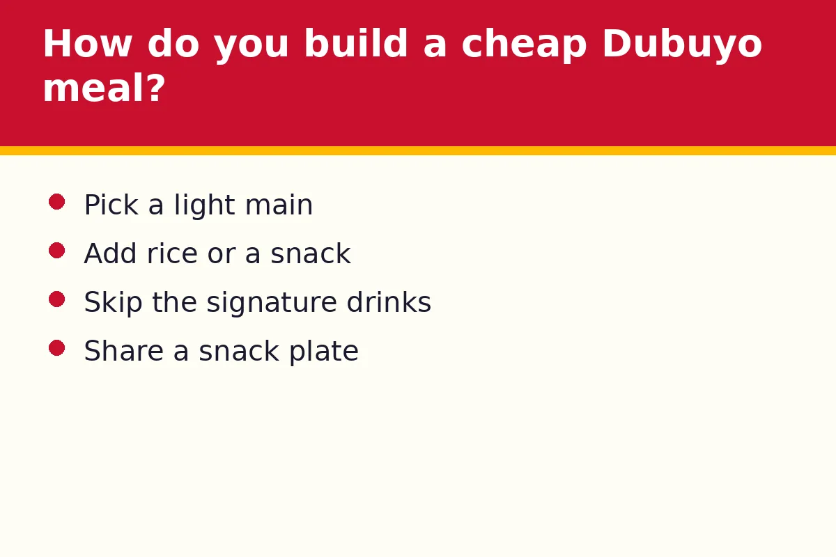 How do you build a cheap Dubuyo meal?
