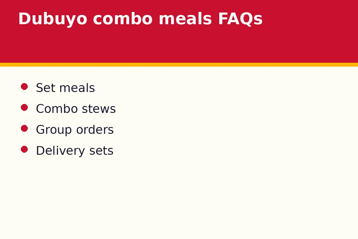 Dubuyo combo meals FAQs