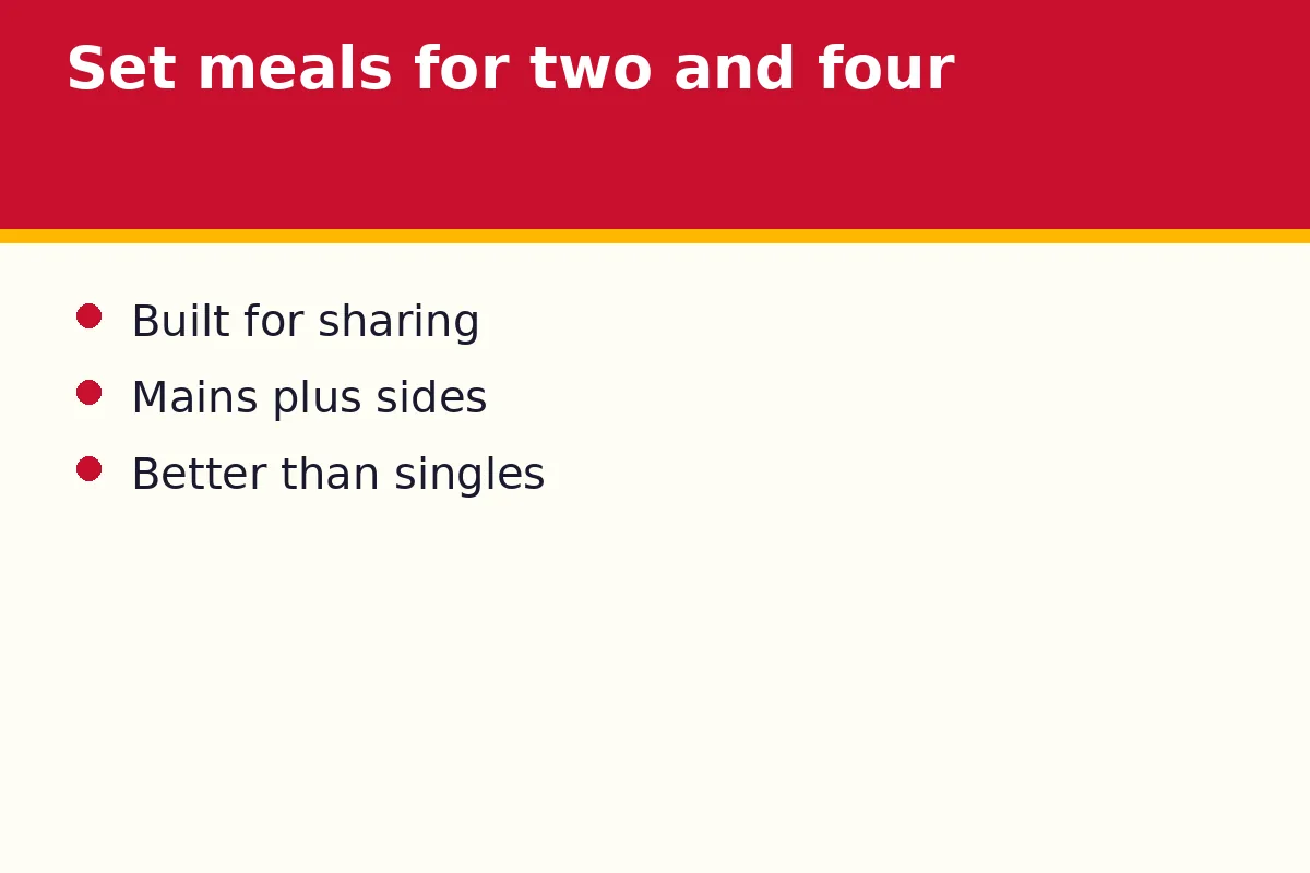 Set meals for two and four