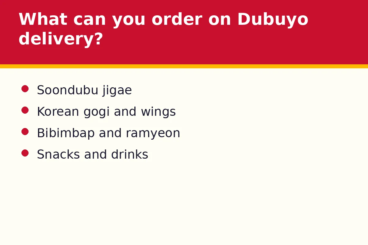 What can you order on Dubuyo delivery?
