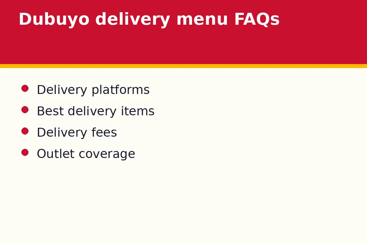 Dubuyo delivery menu FAQs