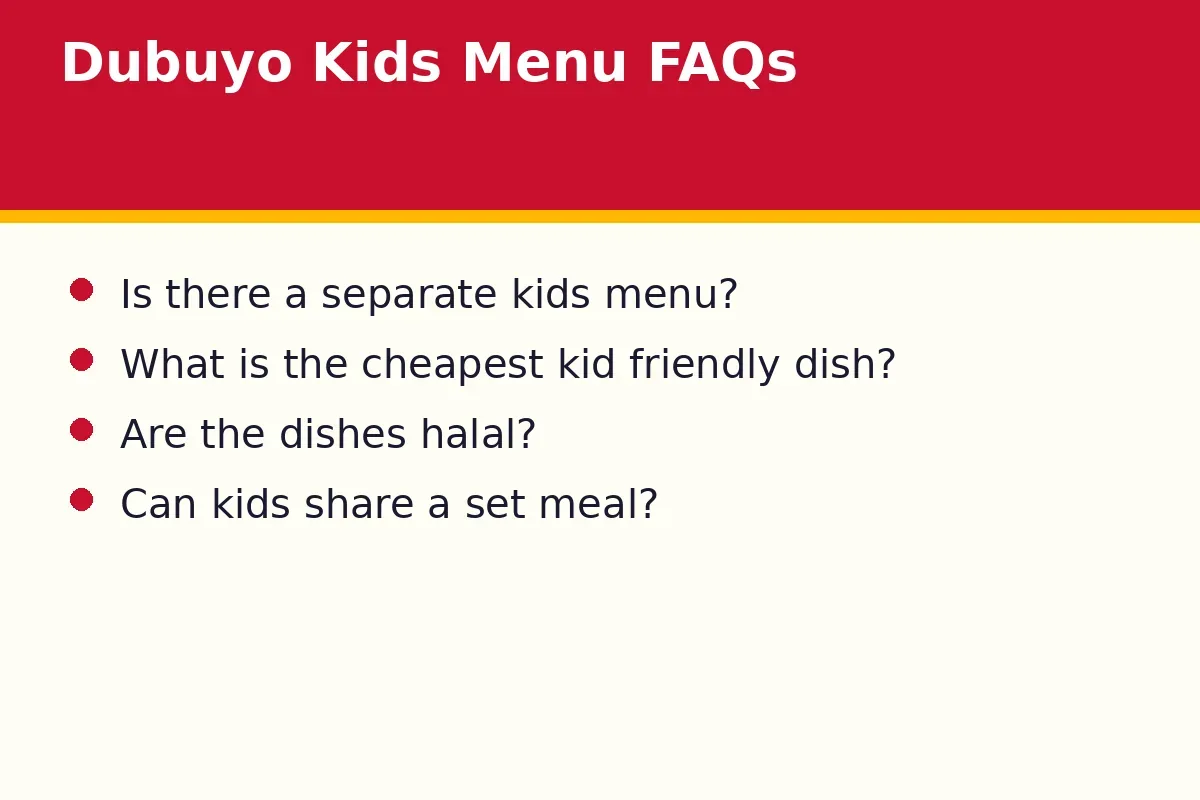 Dubuyo kids menu FAQs
