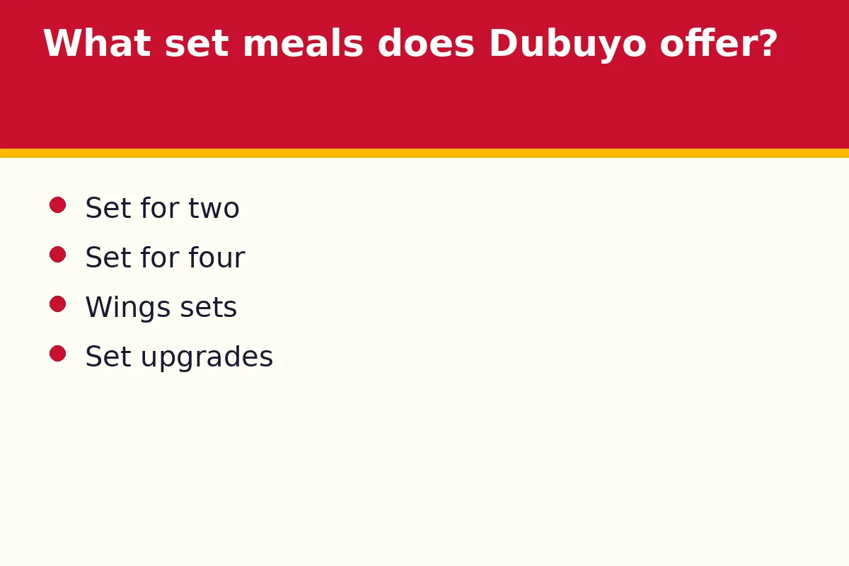 What set meals does Dubuyo offer for groups?