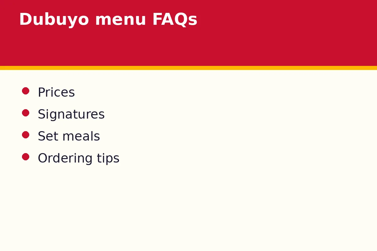 Dubuyo menu FAQs