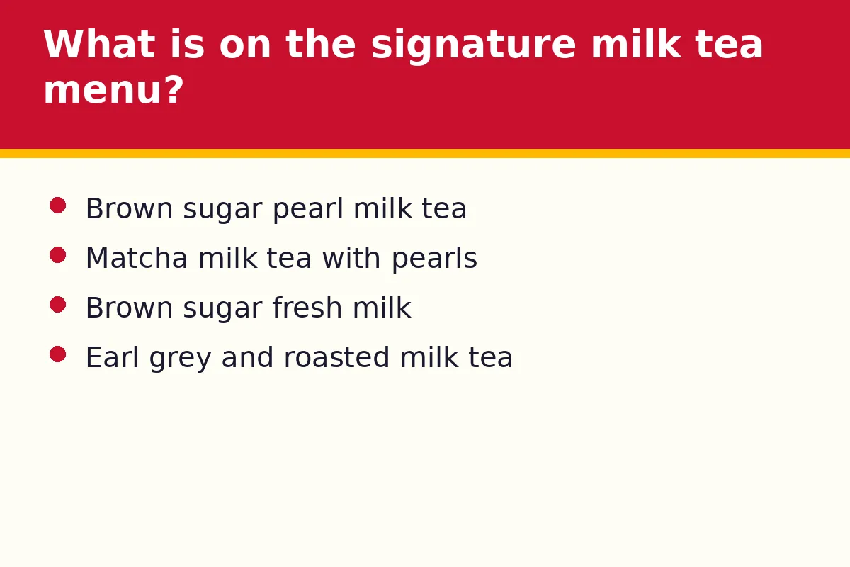 What is on the Each-A-Cup signature milk tea menu?