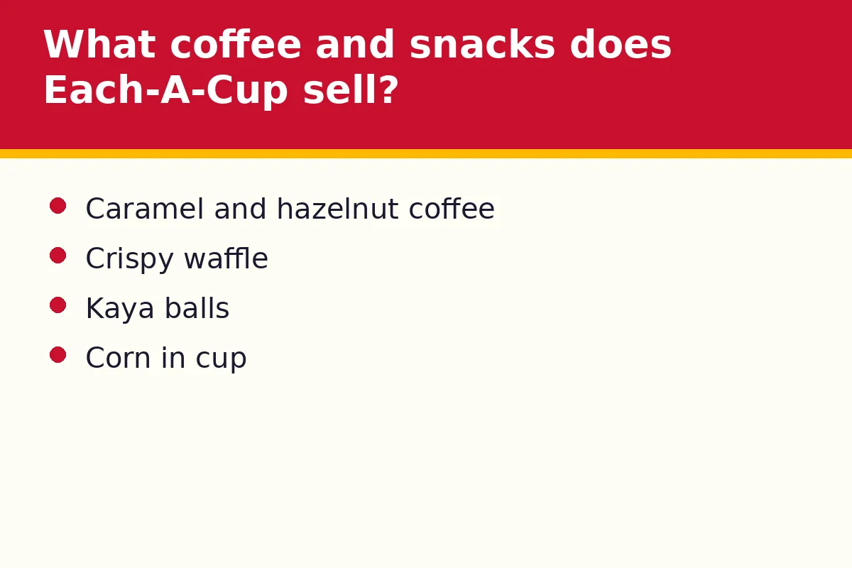 What coffee and snacks does Each-A-Cup sell?