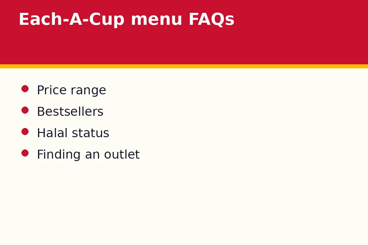 Each-A-Cup menu FAQs