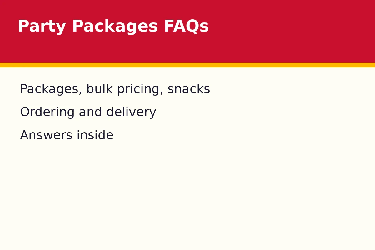 Each-A-Cup party packages FAQs