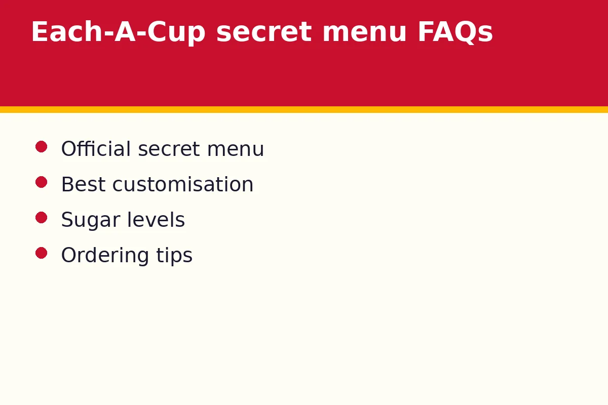 Each-A-Cup secret menu FAQs