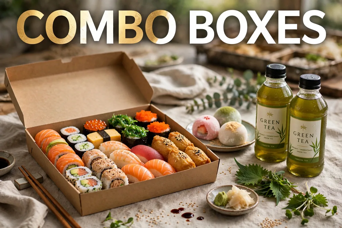 Empire Sushi menu: combo boxes, desserts and drinks