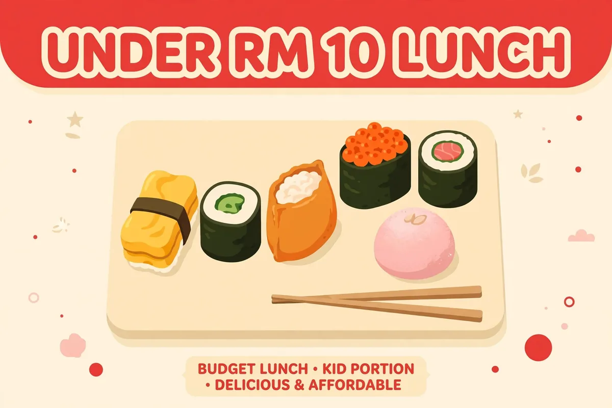 What does a sample kids lunch under RM 10 look like?