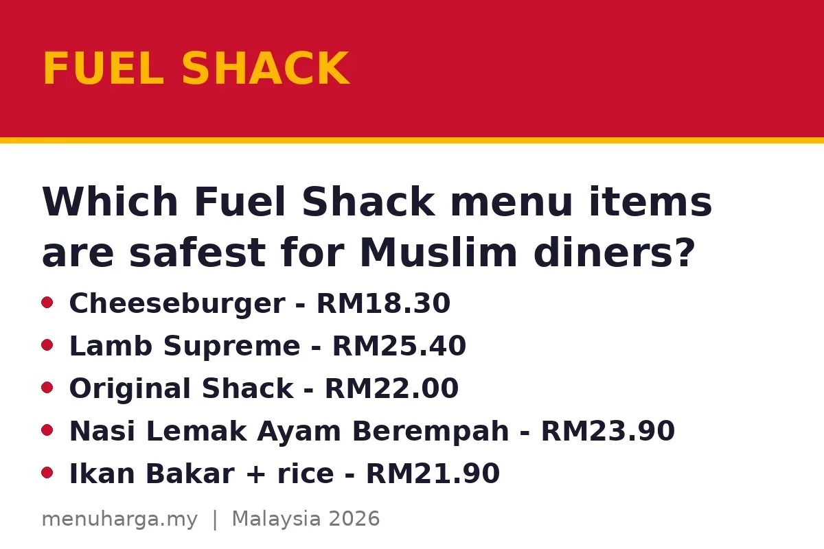 Which Fuel Shack menu items are safest for Muslim diners?