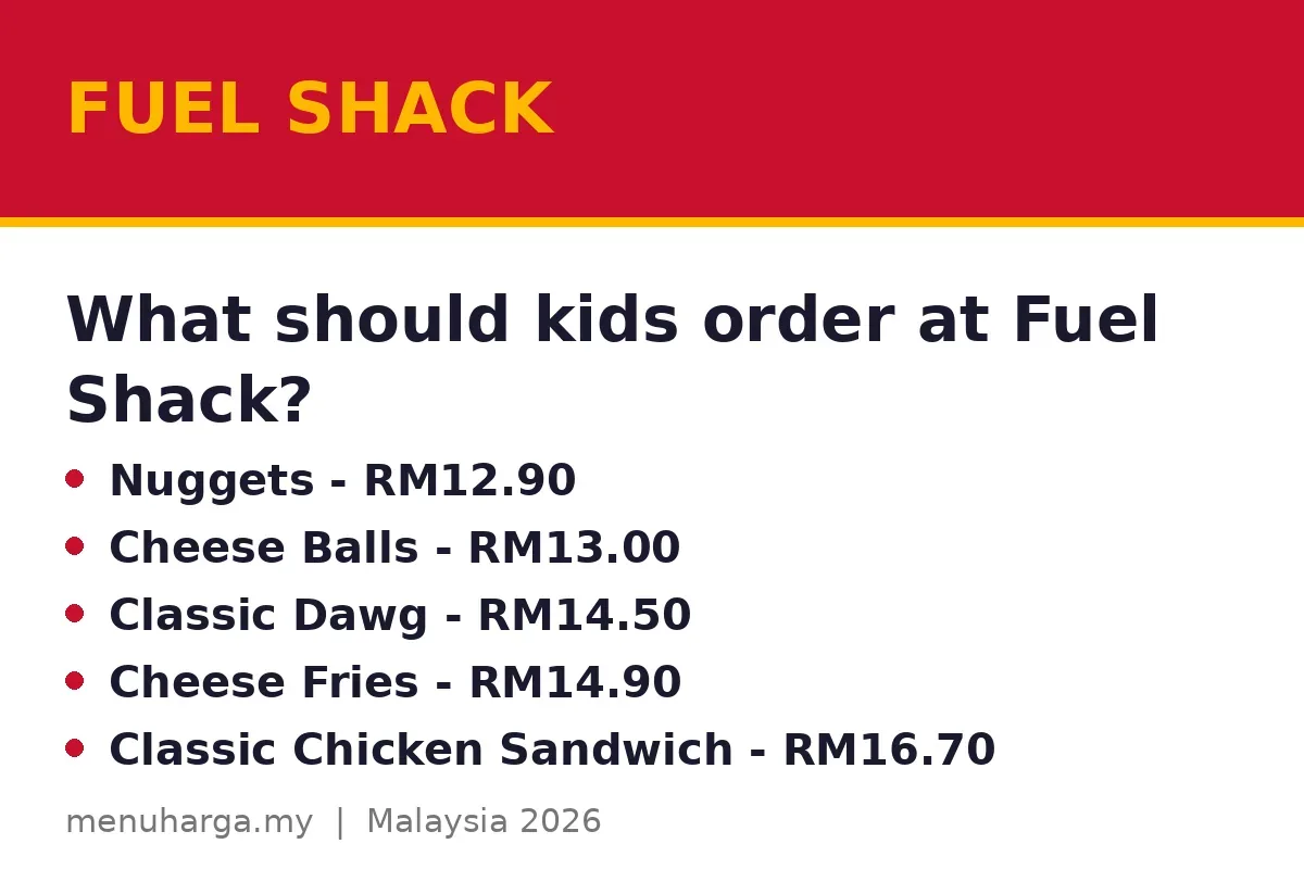 What should kids order at Fuel Shack?