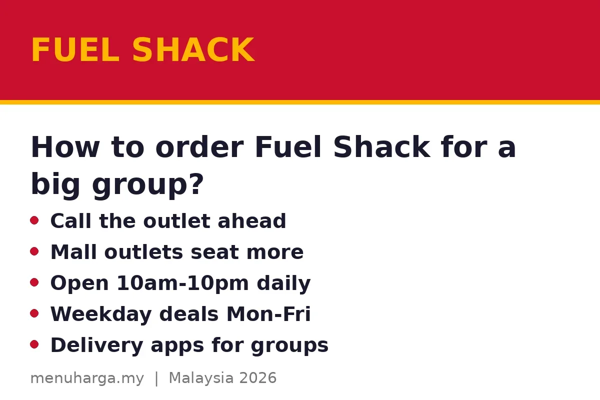 How to order Fuel Shack for a big group?