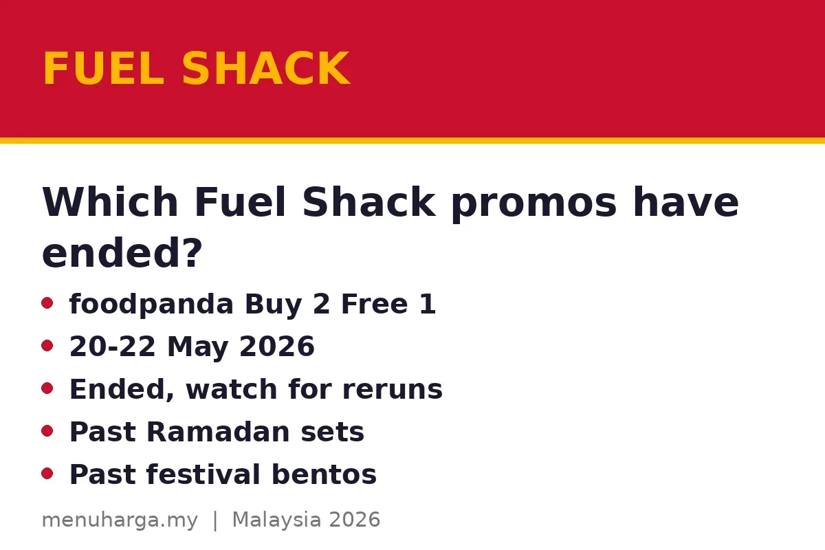 Which Fuel Shack promos have ended?