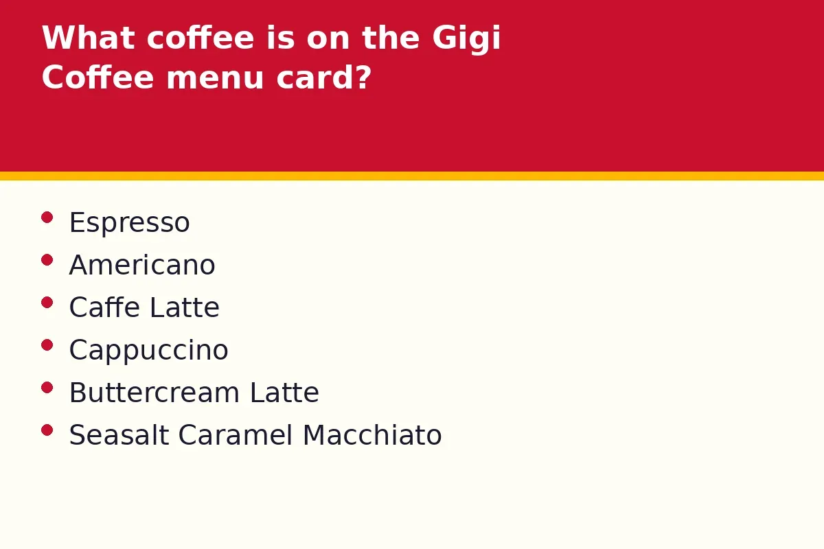 What coffee is on the Gigi Coffee menu card?