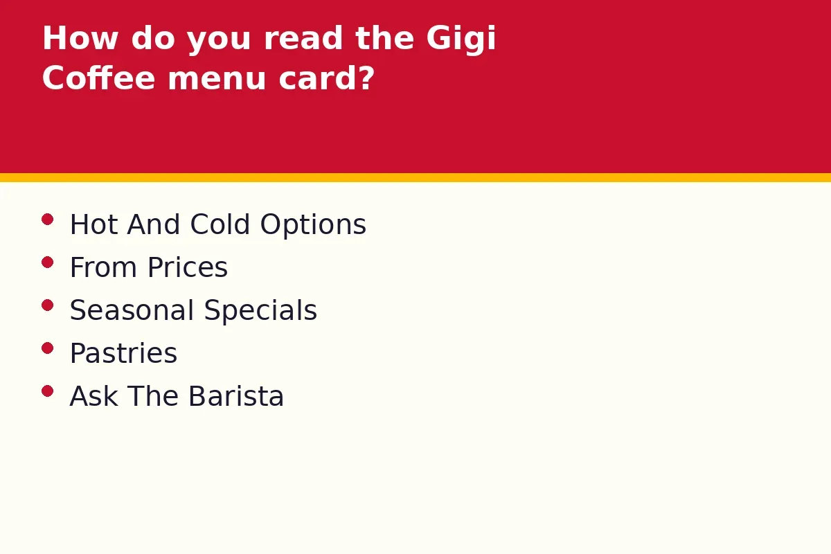 How do you read the Gigi Coffee menu card?