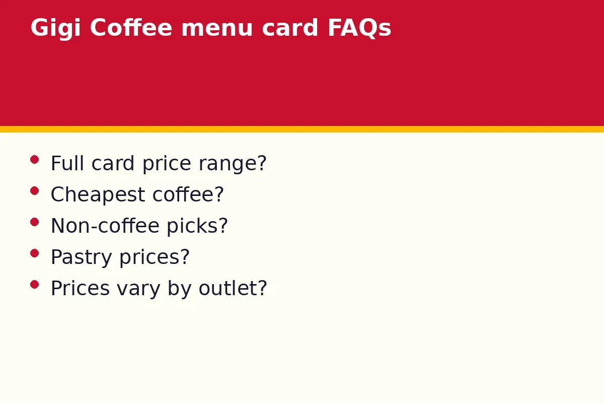 Gigi Coffee menu card FAQs