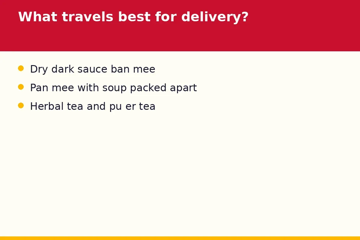 What travels best for Go Noodle House delivery?