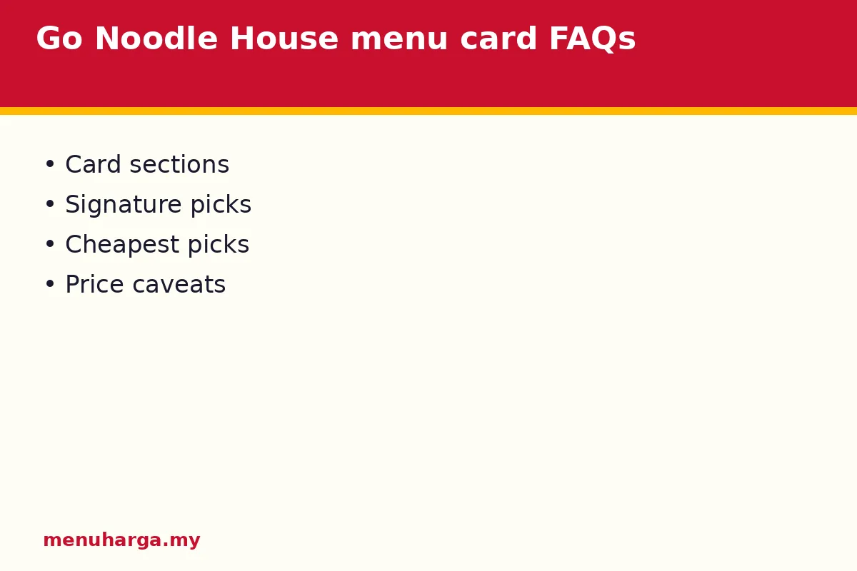 Go Noodle House menu card FAQs