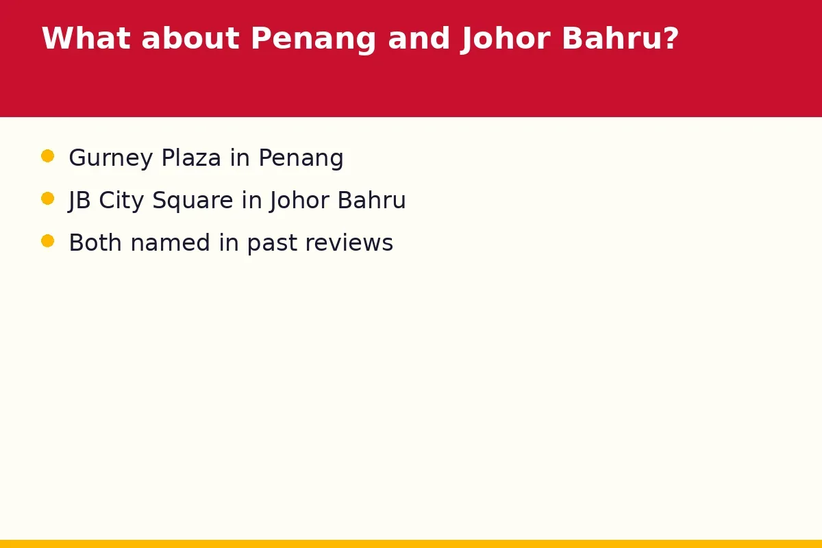 What about Penang and Johor Bahru outlets?