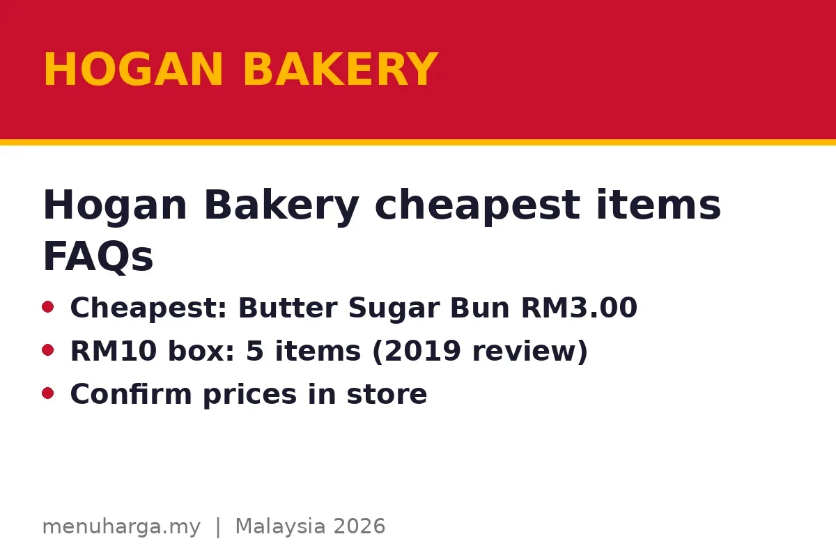 Hogan Bakery cheapest items FAQs