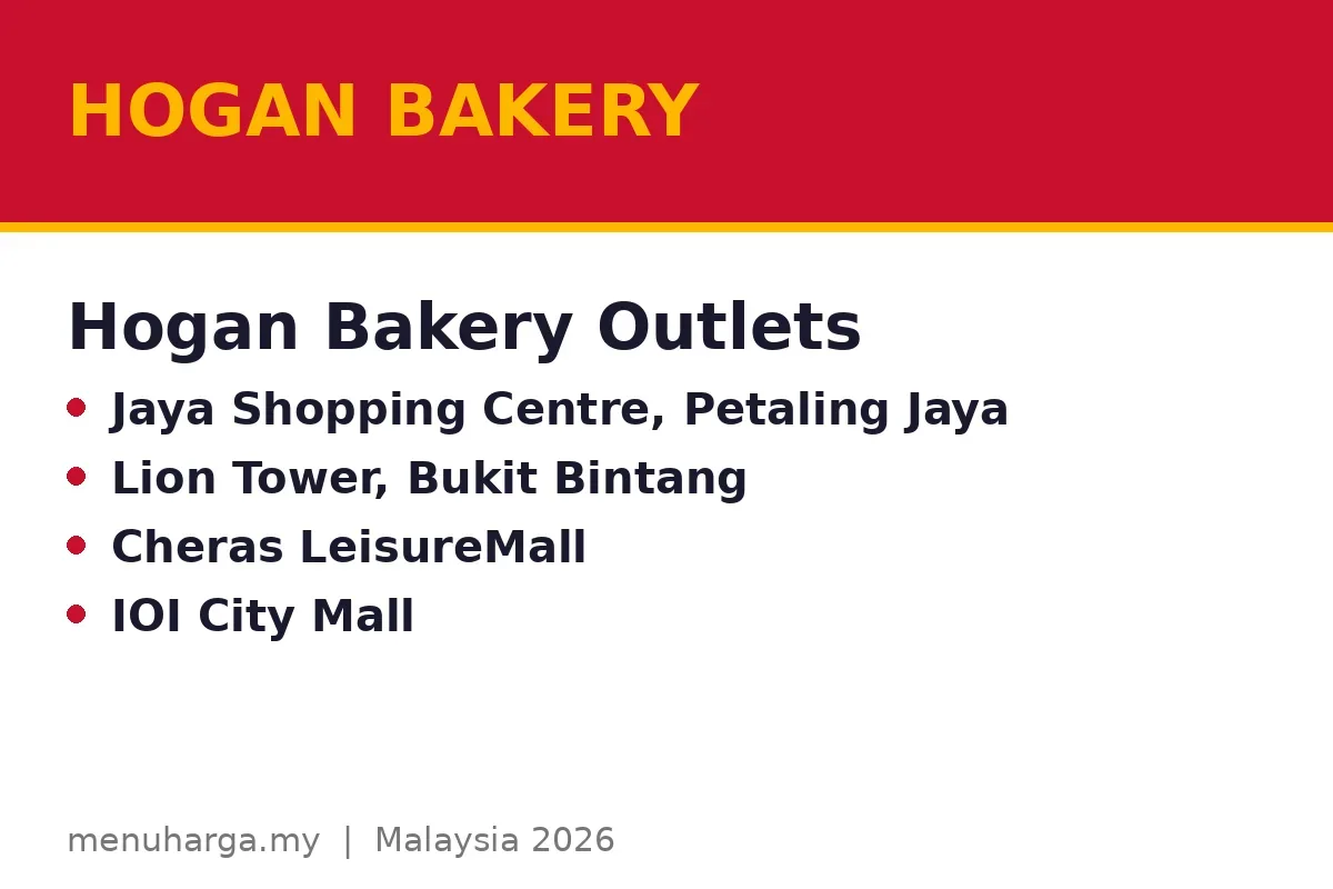 Where are the Hogan Bakery outlets in Malaysia?