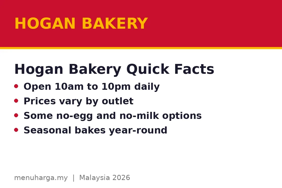 Hogan Bakery menu FAQs