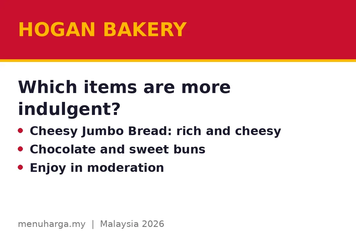 Which Hogan Bakery items are more indulgent?