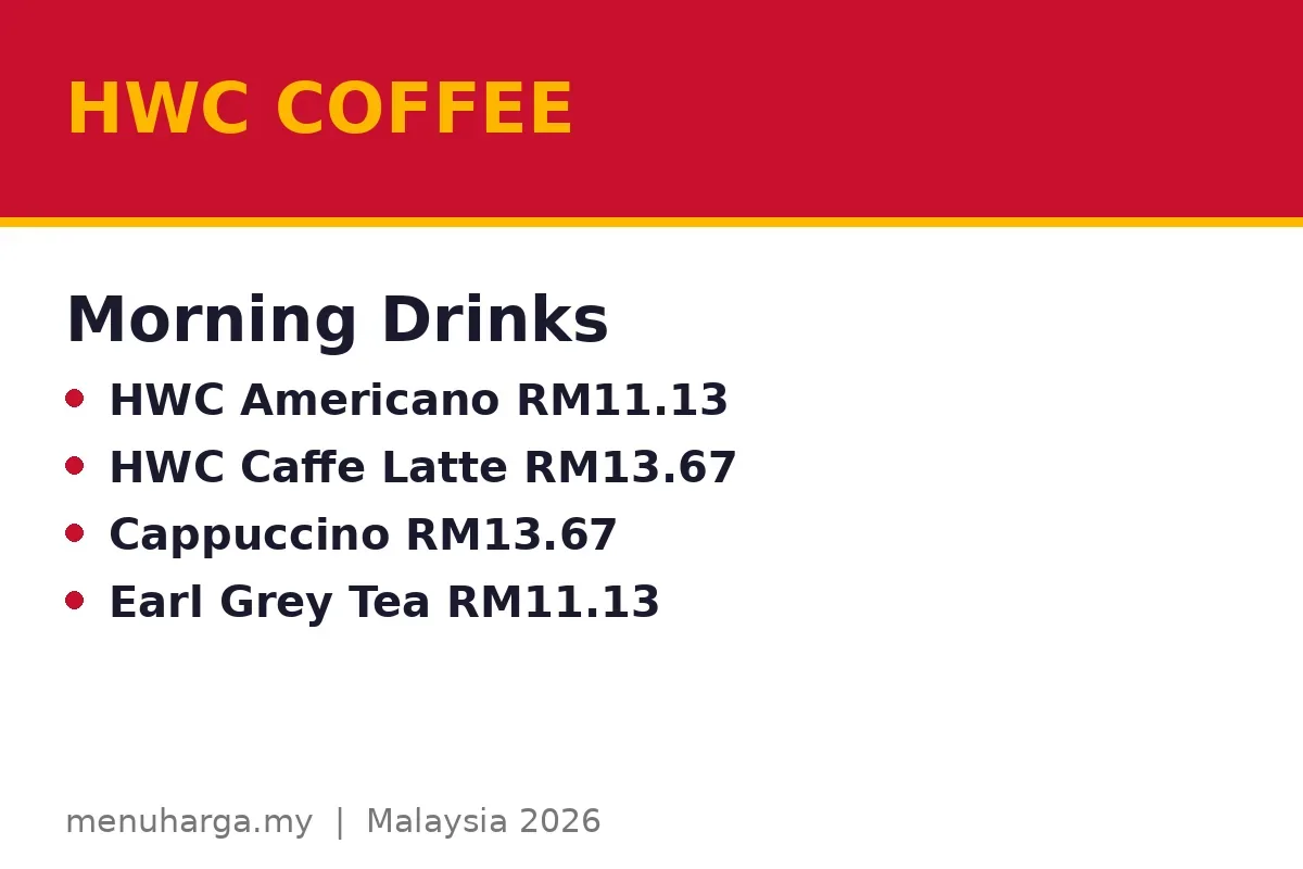 Which drinks go best with breakfast at HWC Coffee?