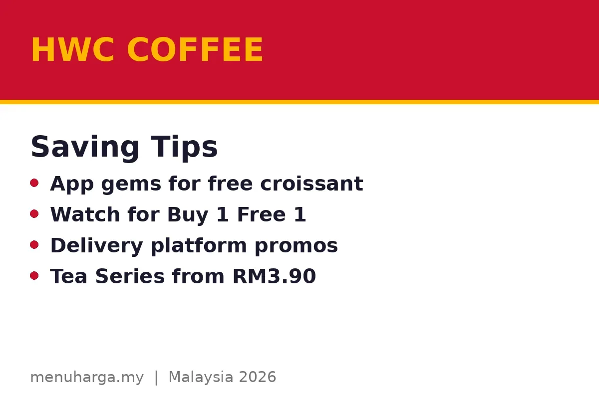 How can you pay less at HWC Coffee?