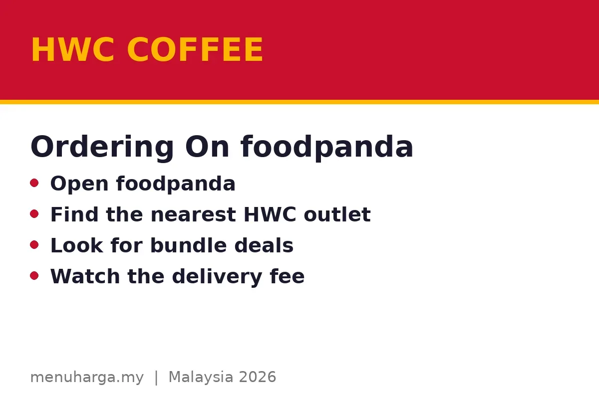 How do you order HWC Coffee on foodpanda?