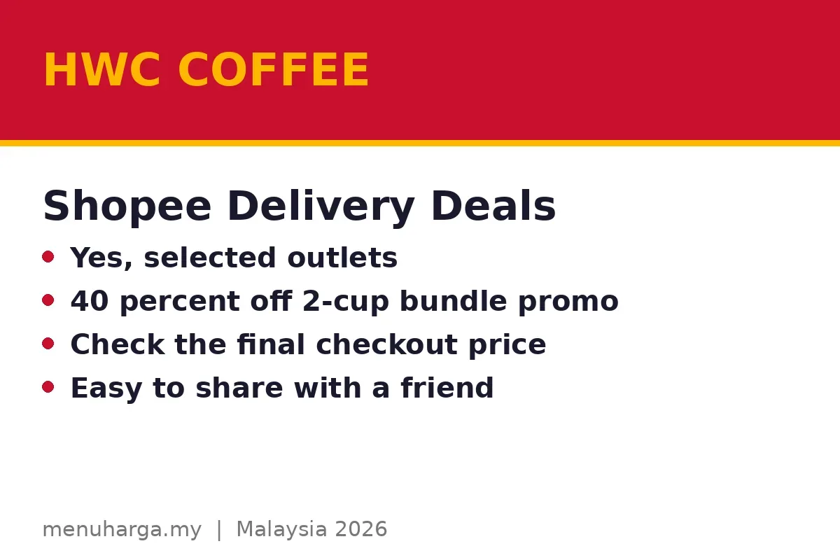 Can you order HWC Coffee on Shopee Delivery?