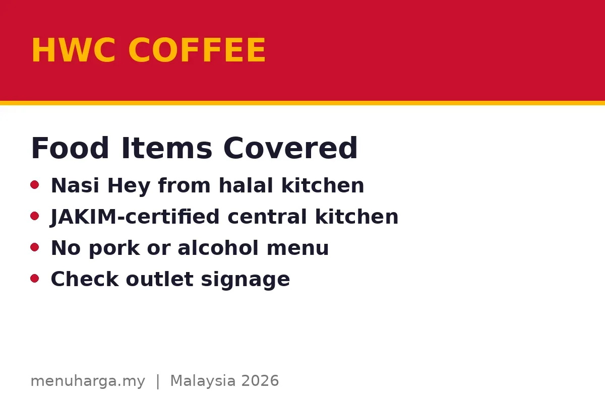 Are HWC Coffee's food items halal?