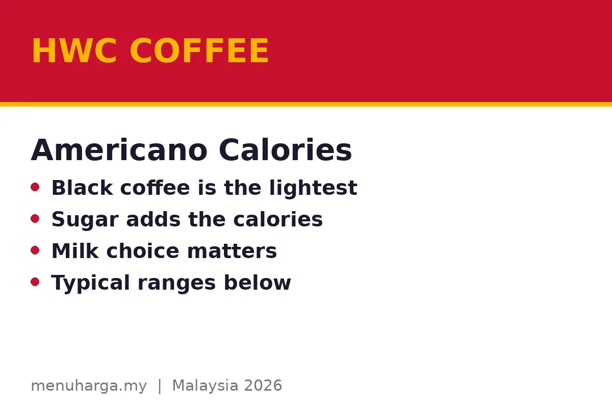 How many calories are in an HWC Americano?