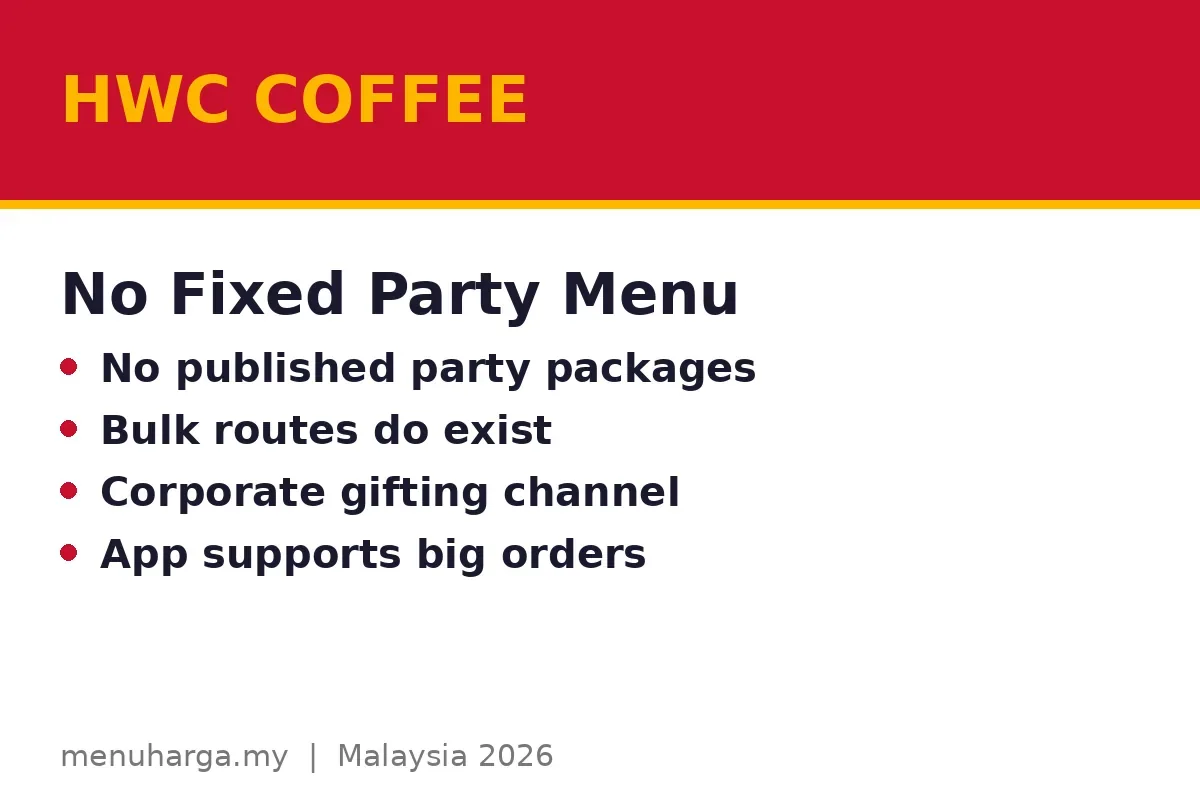 Does HWC Coffee offer party packages?